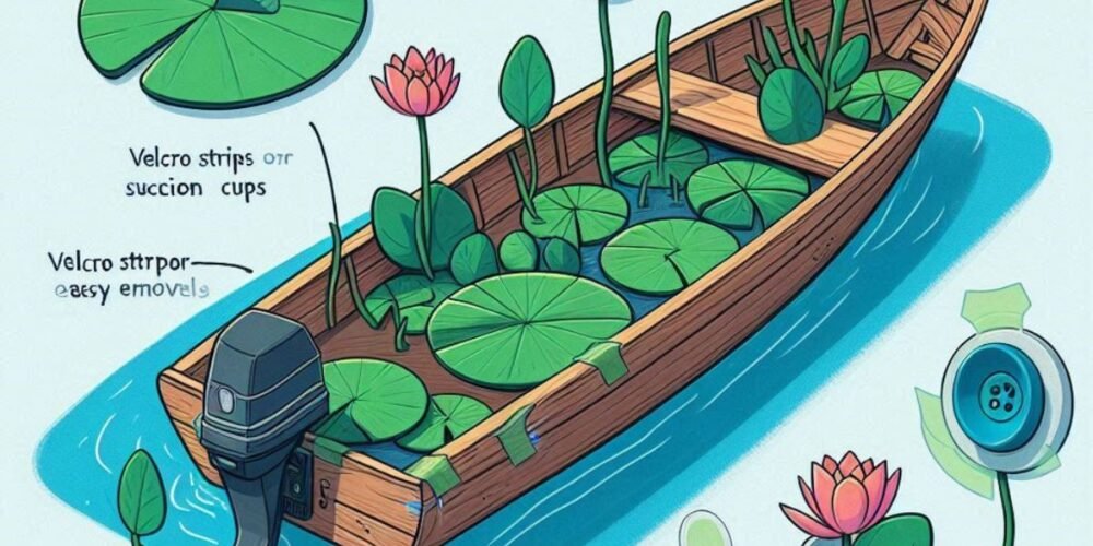 How to strap a lily pad to a boat?