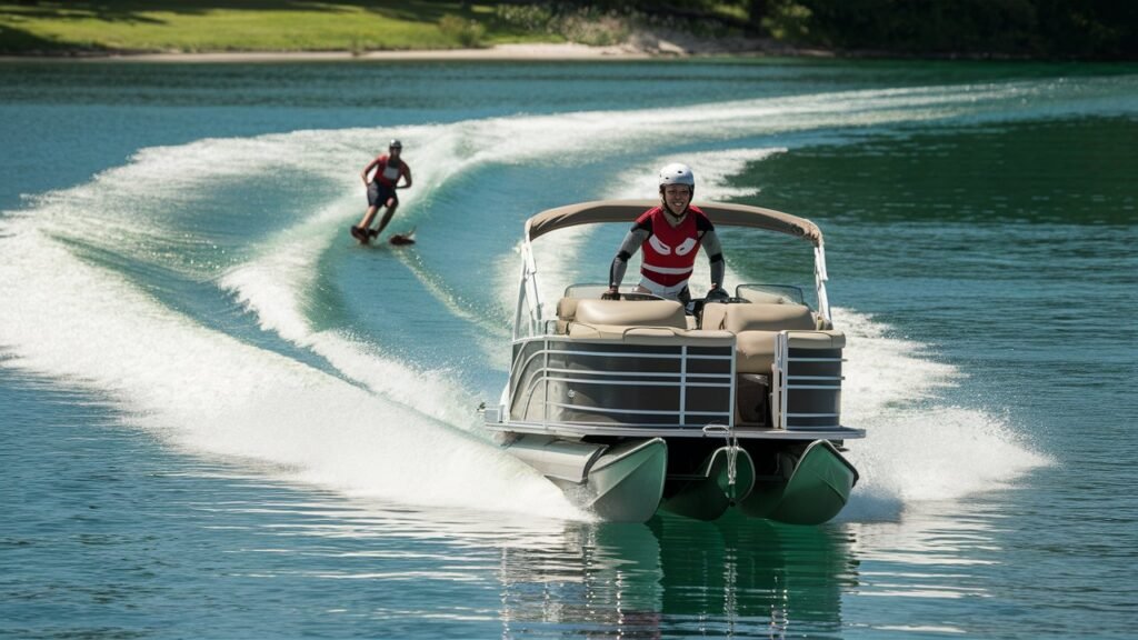 What is the Pontoon Boat's Capacity for Skiing?