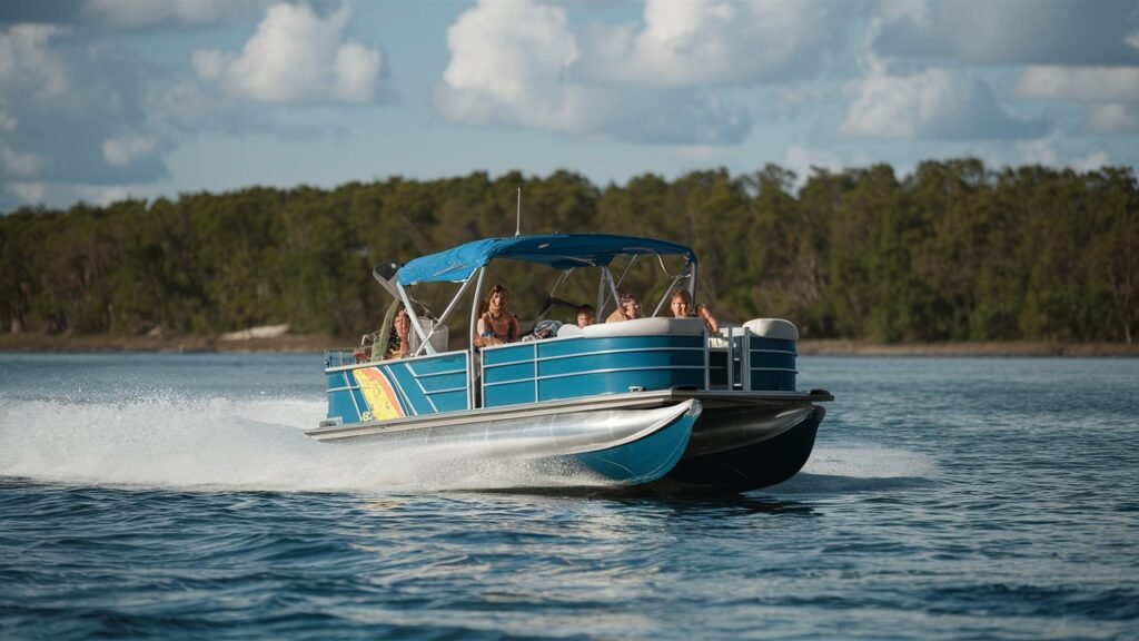 Skiing behind a pontoon boat with a 90hp motor